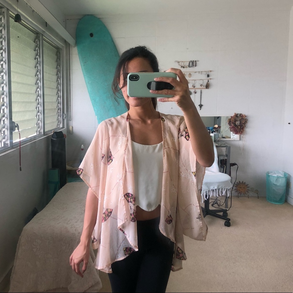 F21 Blush pink sheer cover up